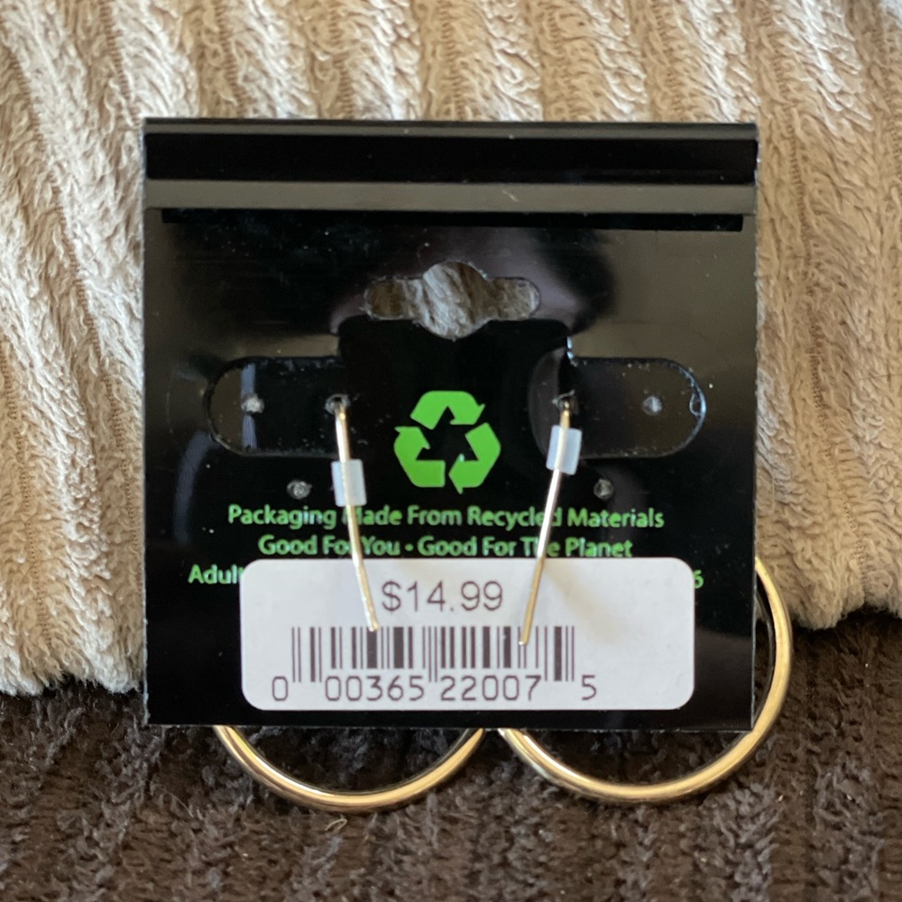 Gold and Sparkly Dangle Hoop Earrings — Taramanda - Picture 7 of 11